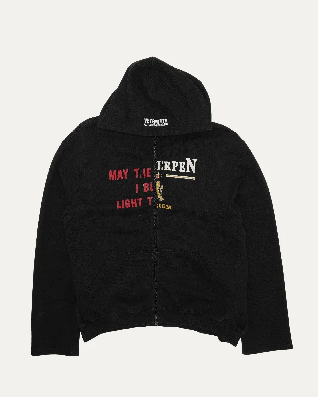 AW18 "May the Bridges/Antwerpen" Split Zip Up Hoodie Hoodie with Mesh Breathable Sporty