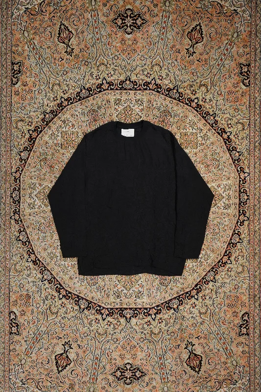 Song for the Mute BIG SCRIPT' RAW CREW NECK PULLOVER Faux Fur Trim