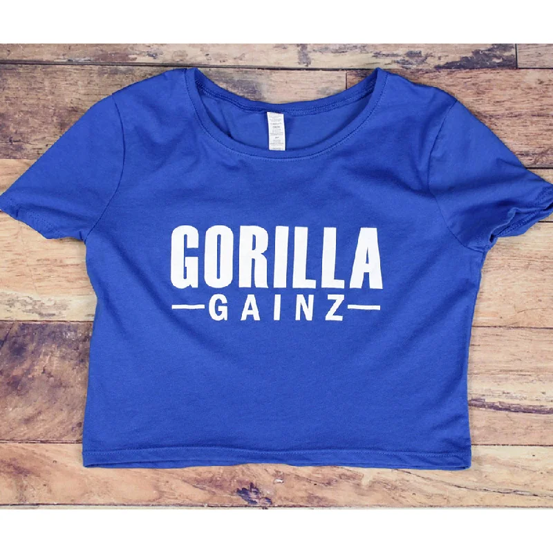 Gorilla Gainz Short Sleeve Crop Top Wool Fabric Cashmere Fabric Tweed Fabric