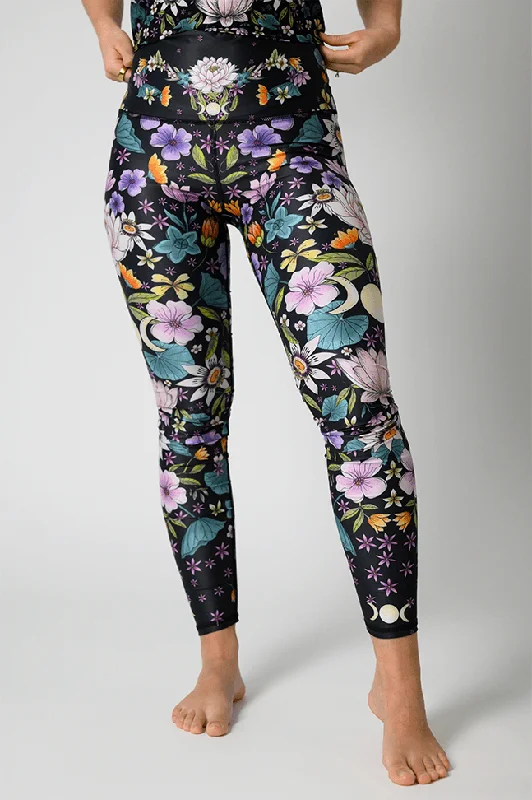 Divine Feminine Printed Yoga Leggings Elegant Full-Body Leggings