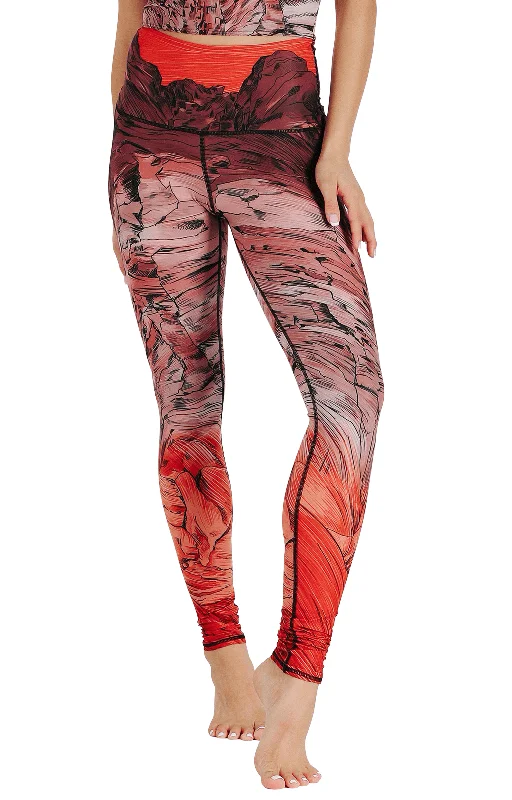 Red Rocks Printed Yoga Leggings Comfortable Compression Leggings