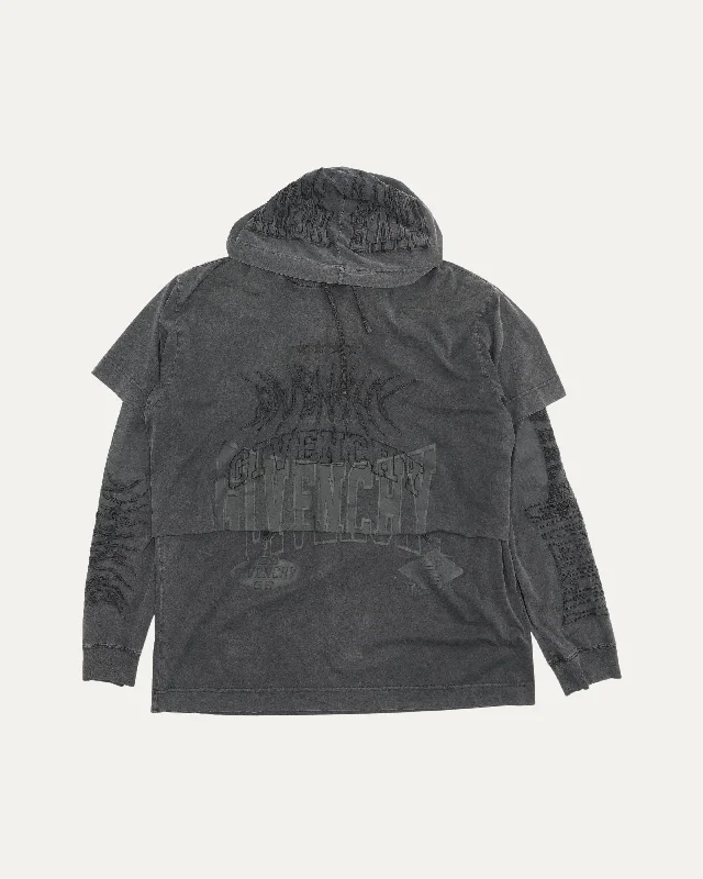 Layered Hoodie Hoodie with Print Artistic Unique