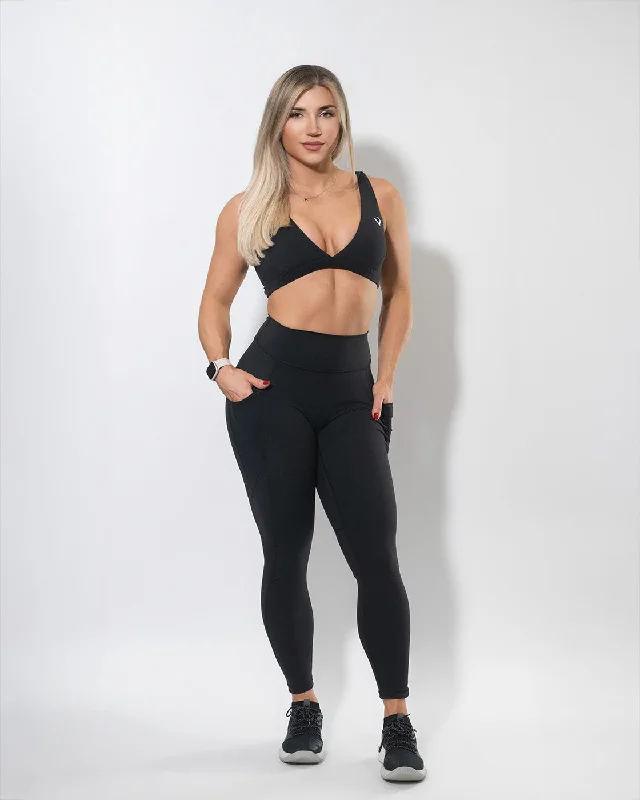 Luxe Leggings Black Trendy Activewear Leggings