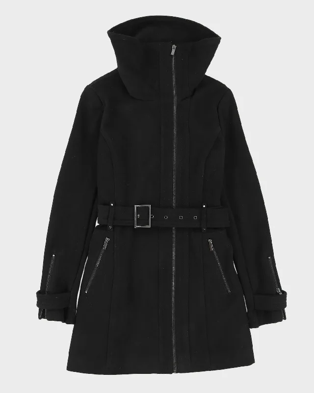 BCBG MaxAzria Black Short Coat - XS Knit Woven Fleece