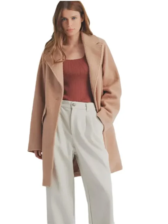 LuxeWool Longline Coat Houndstooth Jacket Shearling Jacket Fleece Jacket