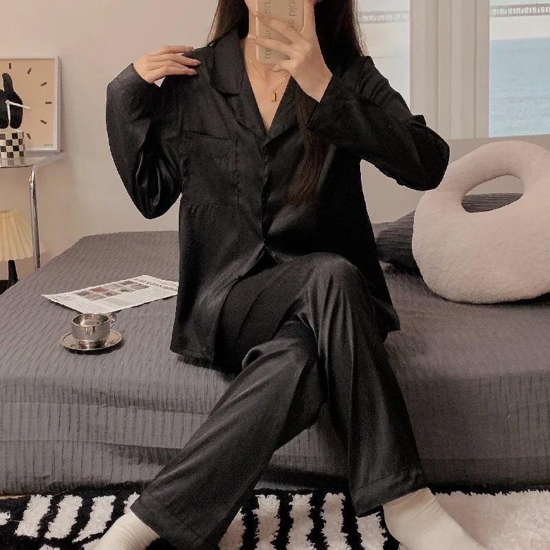 Cozy Women Summer Solid Color Homewear Long-Sleeved Trousers Pajamas Suit Trousers Trousers Formal Cozy Women Summer Solid Color Homewear Long-Sleeved Trousers Pajamas Suit Trousers Trousers Formal