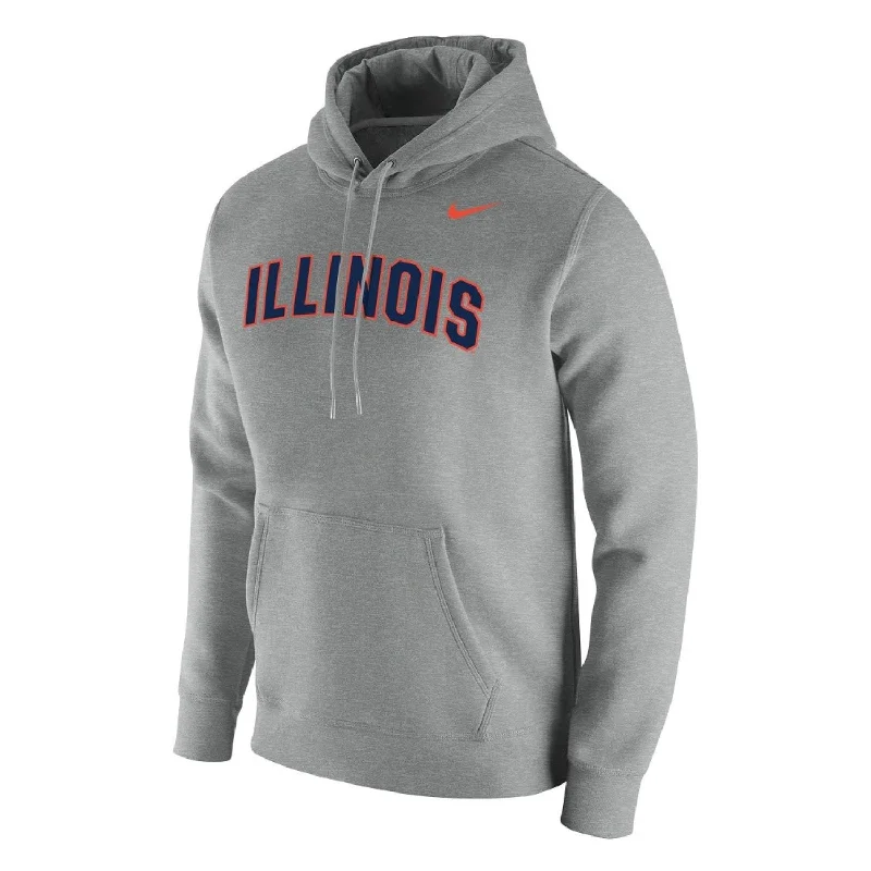 Illinois Fighting Illini Nike College Fleece Pullover Hoodie Hoodie with Hood Adjustable Protection