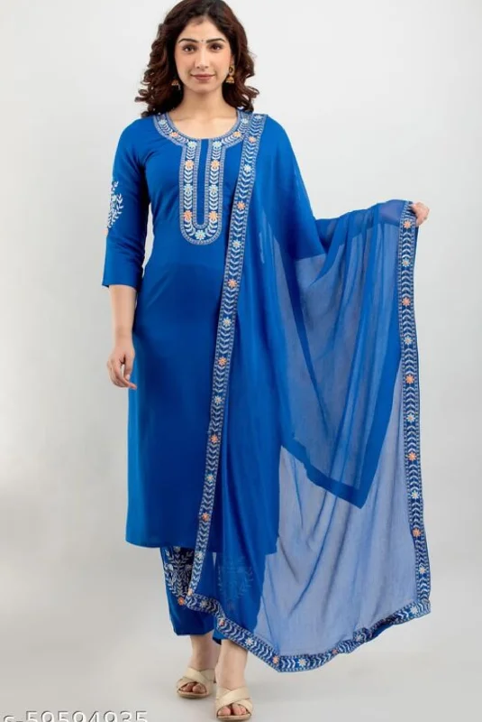 Women's Striped Rayon Kurta With Trousers & With Dupatta - Aayumi Trousers Yoga Stretchy Women's Striped Rayon Kurta With Trousers & With Dupatta - Aayumi Trousers Yoga Stretchy