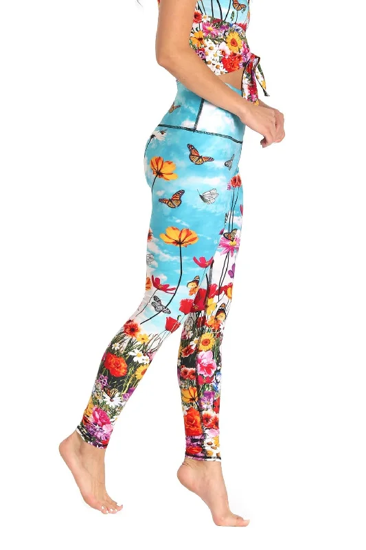 Flower Bomb Printed Yoga Leggings Cozy Workout Performance Leggings