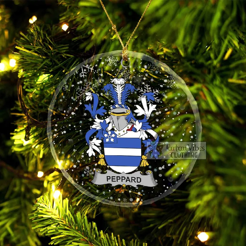 Peppard Irish Clan Christmas Glass Ornament with Coat of Arms Vest Waistcoat Gilet