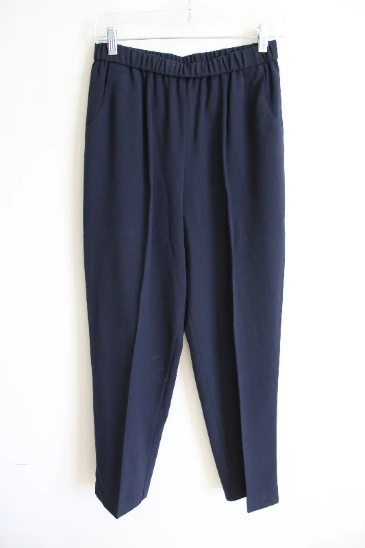 Briggs Dark Navy Blue Trouser | 10 Petite Trousers Bridal Satin