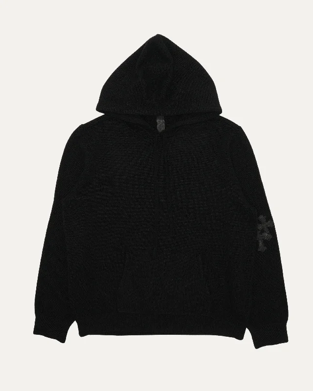 Cashmere Cross Patch Hoodie Hoodie with Cropped Fit Short Trendy