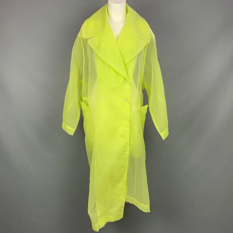 ADIDAS x IVY Park Size S Yellow Sheer Nylon Organza Oversized Coat Fleece Down Feather