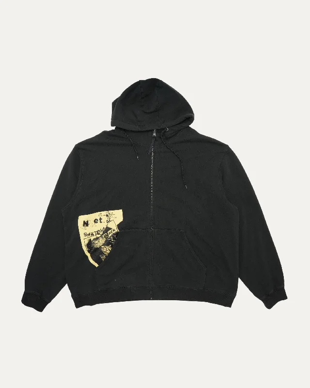 Zip Up Hoodie Hoodie with Color Block Contrast Stylish