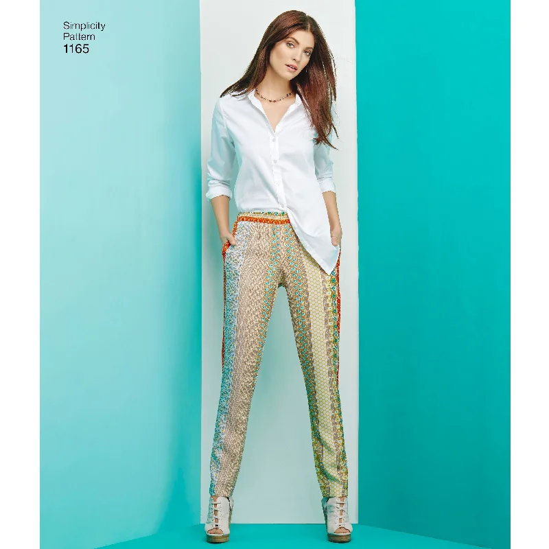 Simplicity Trousers and Shorts S1165 Trousers Pleated Formal