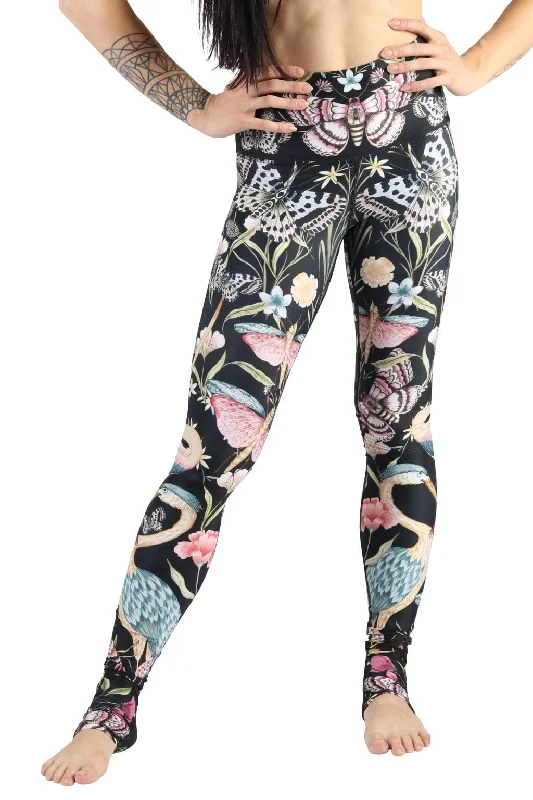 Pretty in Black Printed Yoga Legging Fashionable Sports Compression Leggings