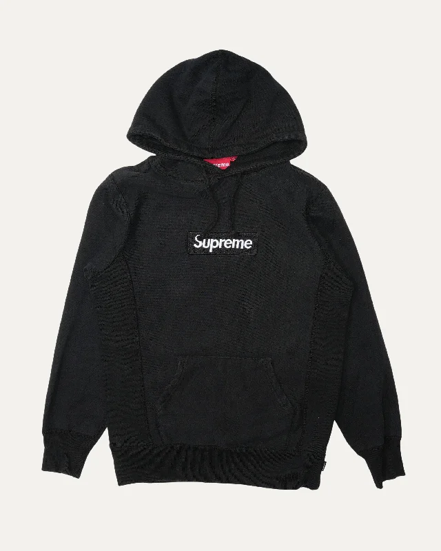Box Logo Hoodie Hoodie with Metallic Shiny Futuristic