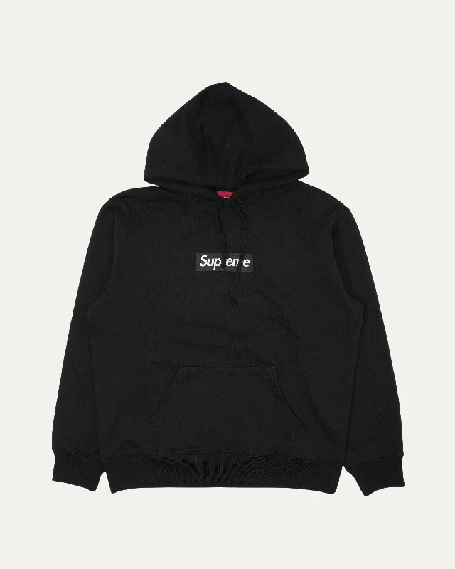 West Hollywood Box Logo Hoodie Hoodie with Slit Hem Functional Movement
