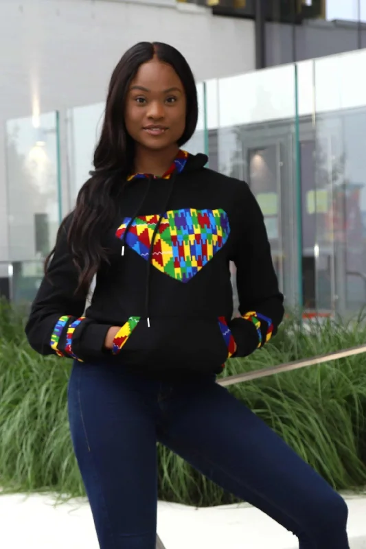 EBI African Print Unisex Pullover Hoodie Sweatshirt Crew Neck Wool