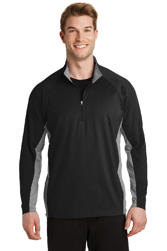 Sport-Tek Sport-Wick Stretch Contrast 1/4-Zip Pullover. ST854 Open Neck Pullover