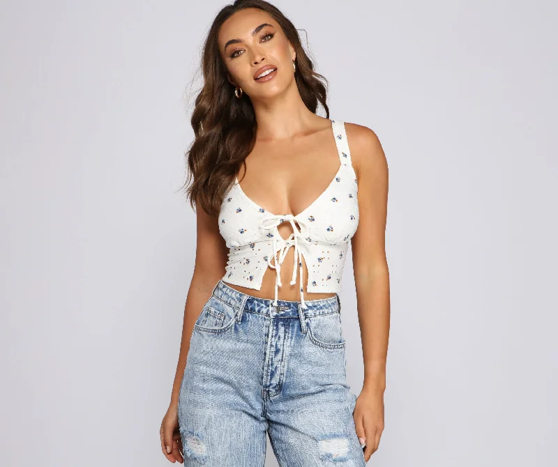 Trendy Blooms Ditsy Floral Crop Top Hooded Caped Shawl Collar