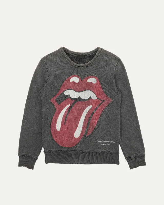 AD2005 Rolling Stones Sweatshirt Hoodie with Fur Luxurious Winter