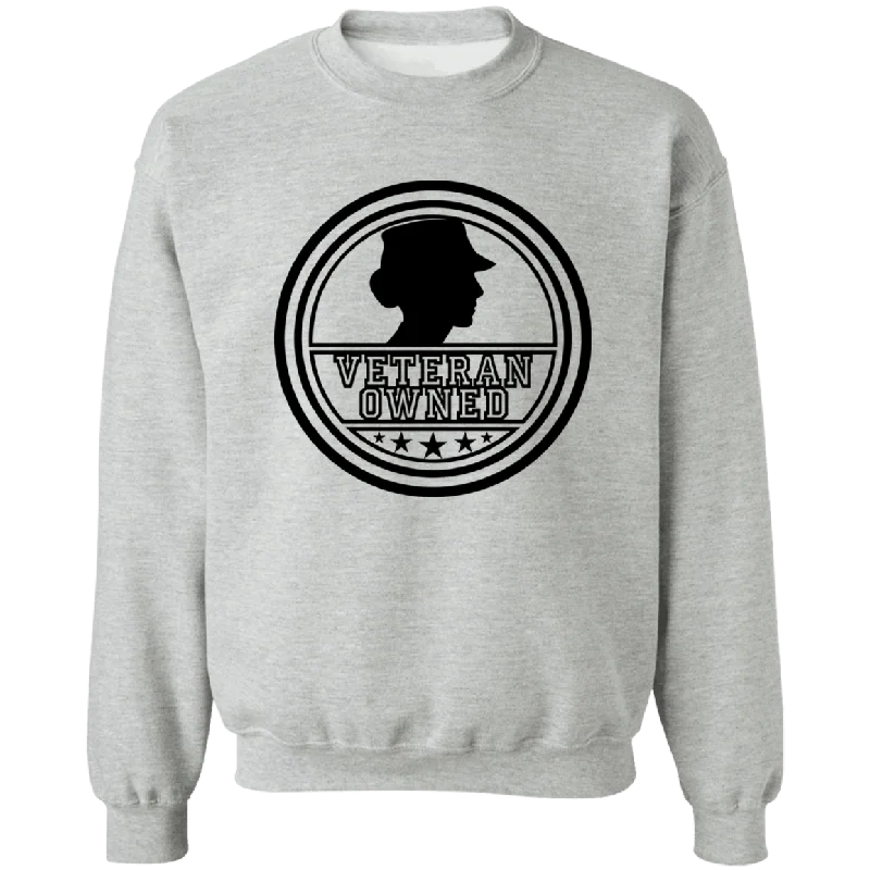 Veteran Owned Ladies Crewneck Pullover Sweatshirt Bateau Neck Pullover