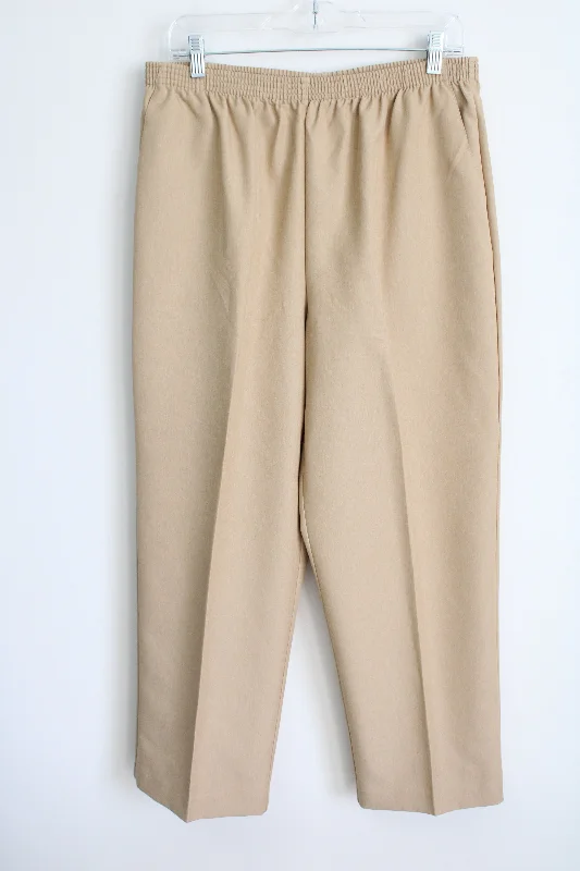 NEW Alfred Dunner Tan Trouser Pants | 16 Petite Trousers Occasion Special