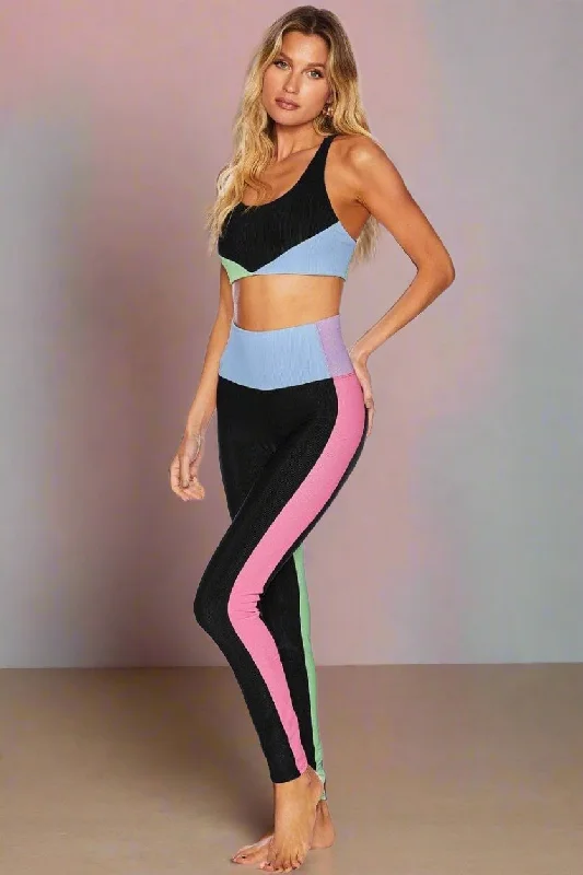 Beach Riot Colorblock Pretty Pastels Leggings as seen on Sarah Jayne Dunn Stylish Camo Print Leggings