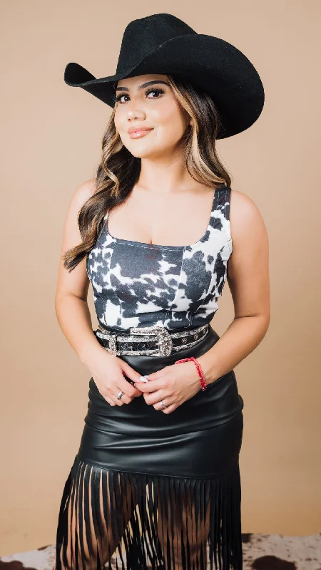 Cow Print Crop Top JJ Striped Floral Plaid