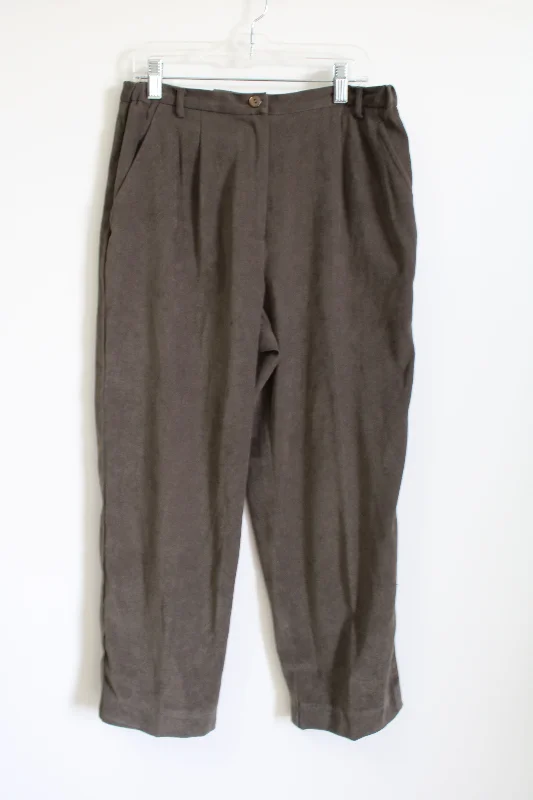 Coldwater Creek Olive Green Sueded Trouser Pant | 10 Petite Trousers Elastic Waist Soft Coldwater Creek Olive Green Sueded Trouser Pant | 10 Petite Trousers Elastic Waist Soft