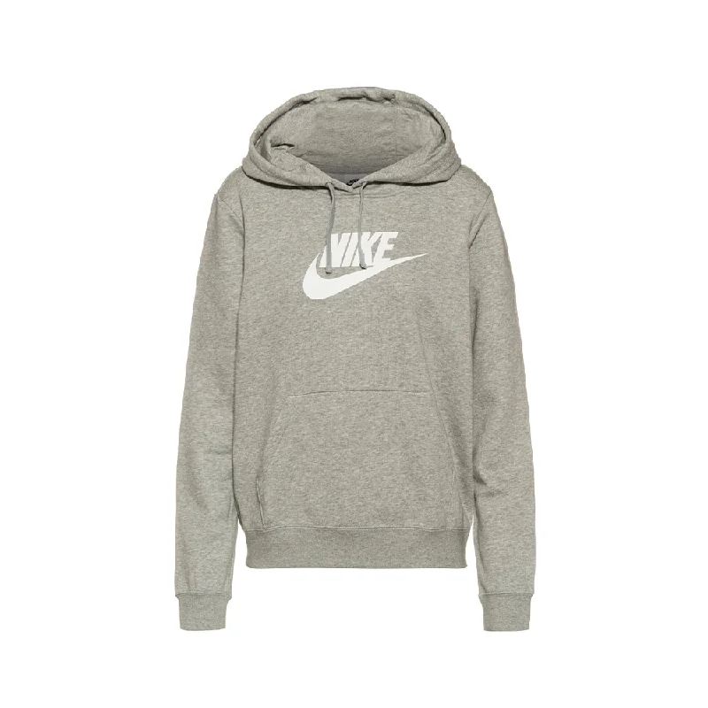 W NSW Club Fleece Logo Pullover Hoodie 'Dark Grey Heather' Hoodie with Button Placket Classic Preppy
