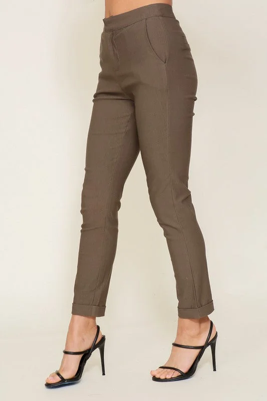High Waisted Stretchy Work Pants Leggings Fashionable Fitted Workout Leggings