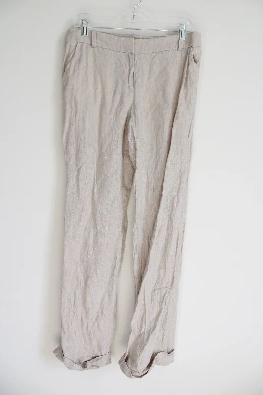 J.Crew City Fit Oatmeal Linen Trouser Pant | 6 Trousers cozy comfortable