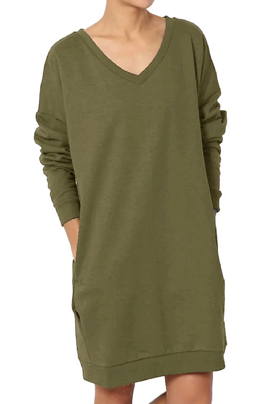 Haute Edition Women's Oversized Pullover Sweatshirt Dress Fleece Warm Pullover