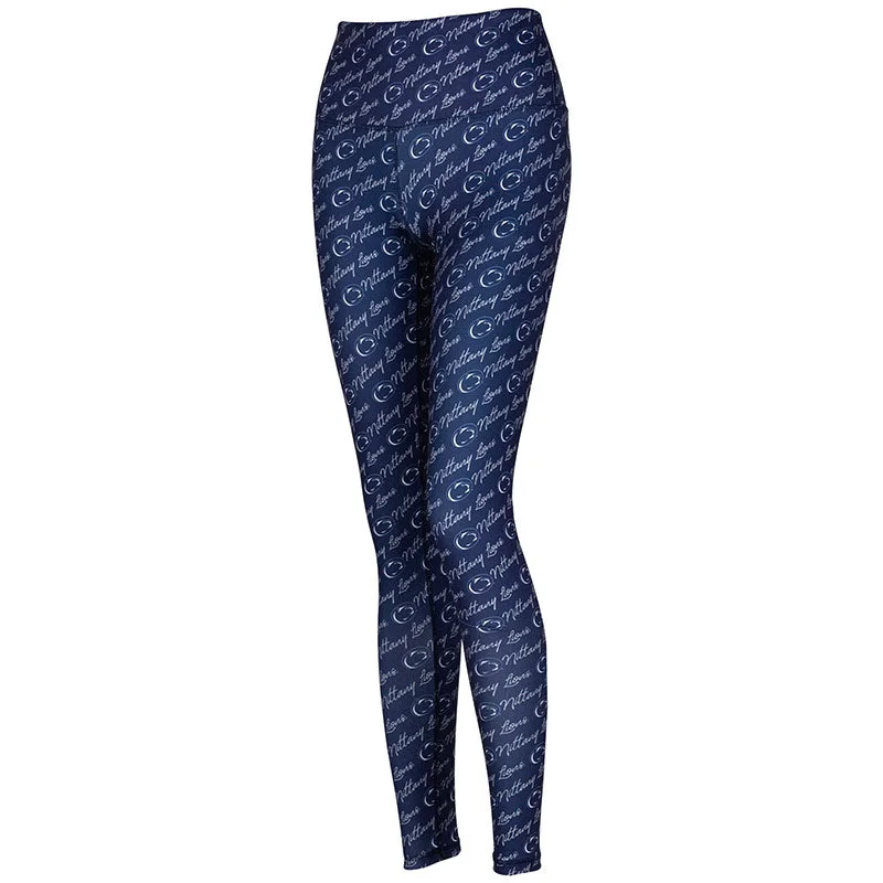 ZooZatz Nittany Lion Script Cheer Leggings Trendy Faux Suede Leggings