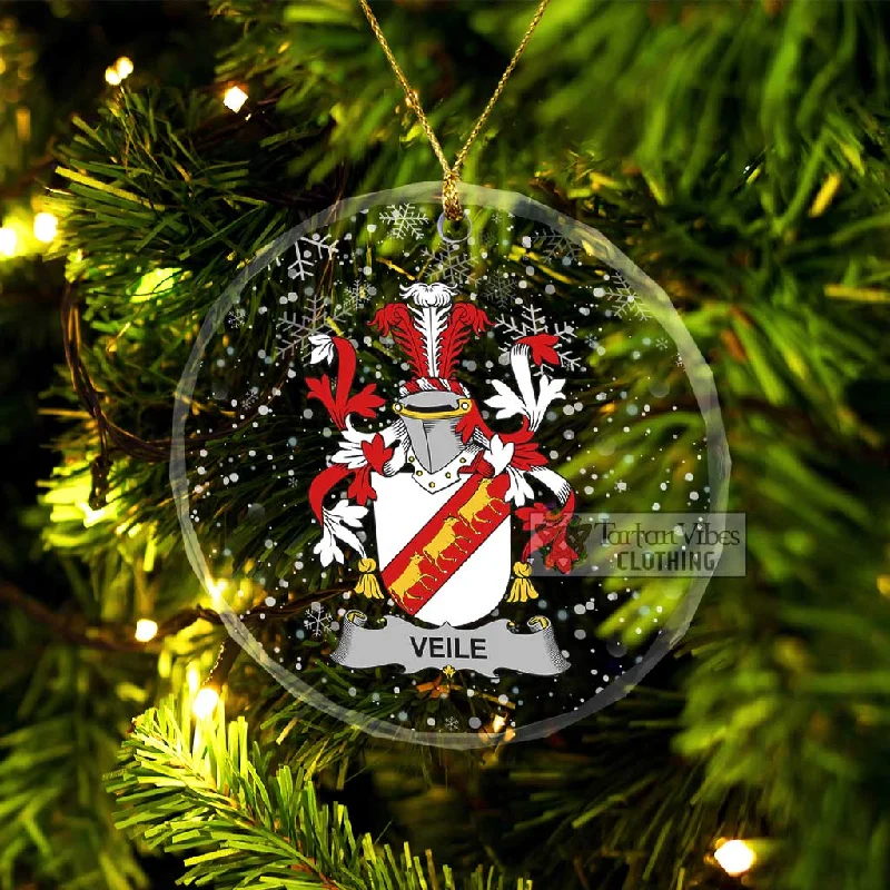 Veile or Veale Irish Clan Christmas Glass Ornament with Coat of Arms Off-the-Shoulder Jacket Double-Breasted Coat Single-Breasted Coat