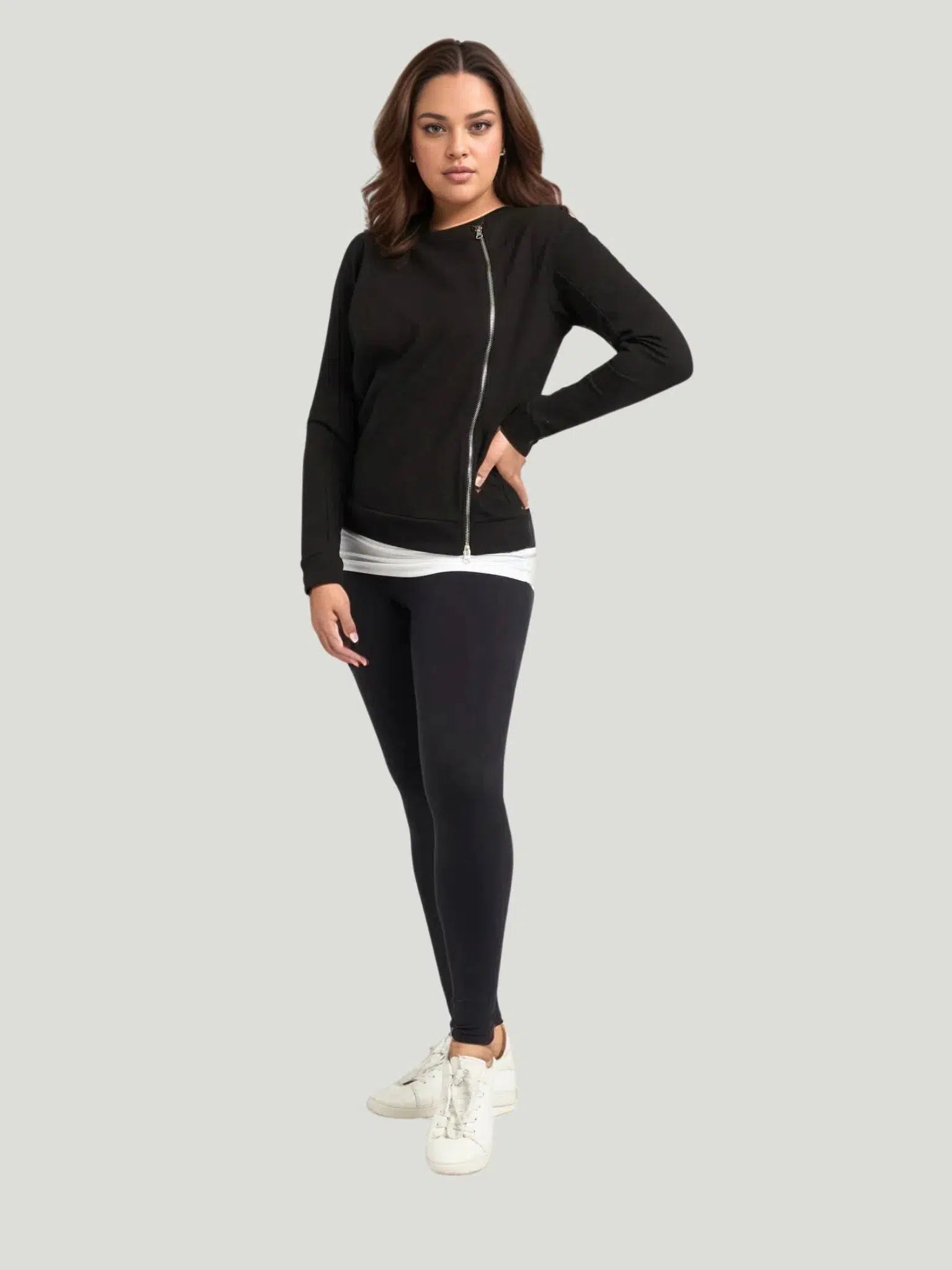 Universal Standard Meridian Zip Pullover Saggy Sleeve Comfort