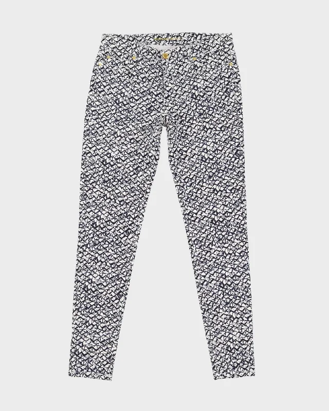 Michael Kors Blue Pattered Stretch Trousers - M Trousers practical durable