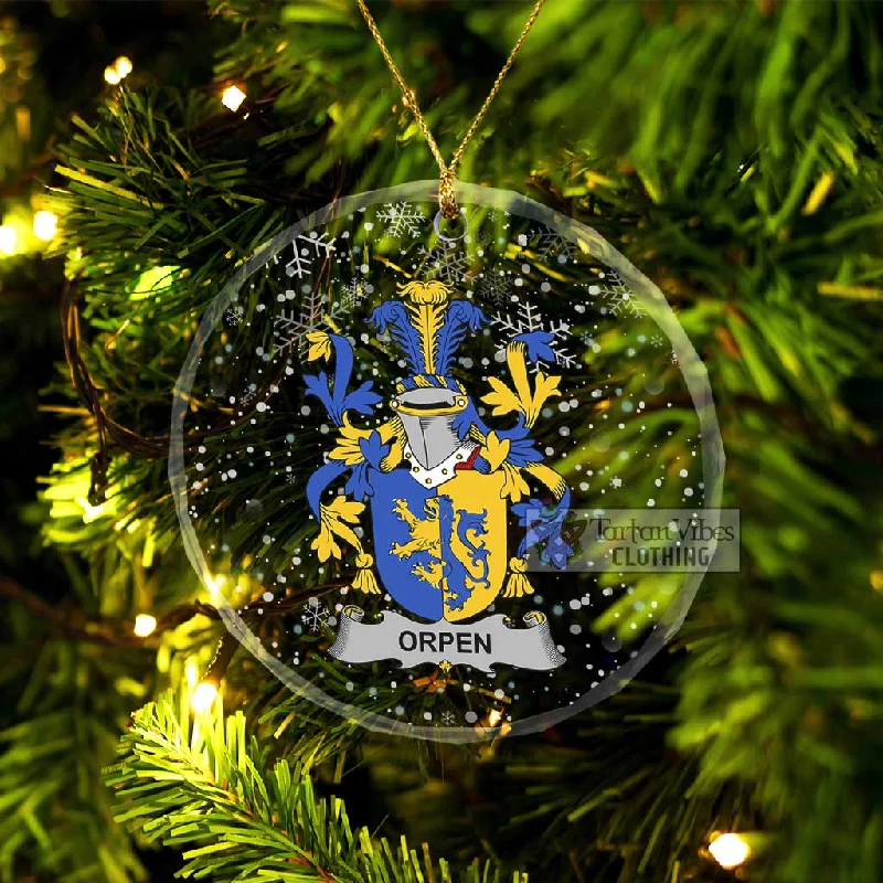 Orpen Irish Clan Christmas Glass Ornament with Coat of Arms Parka Down Jacket Wool Coat