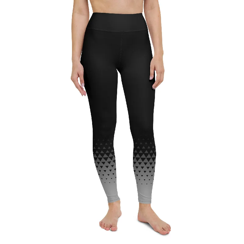 Fractal Midnight Yoga Leggings Stylish Faux Leather Leggings