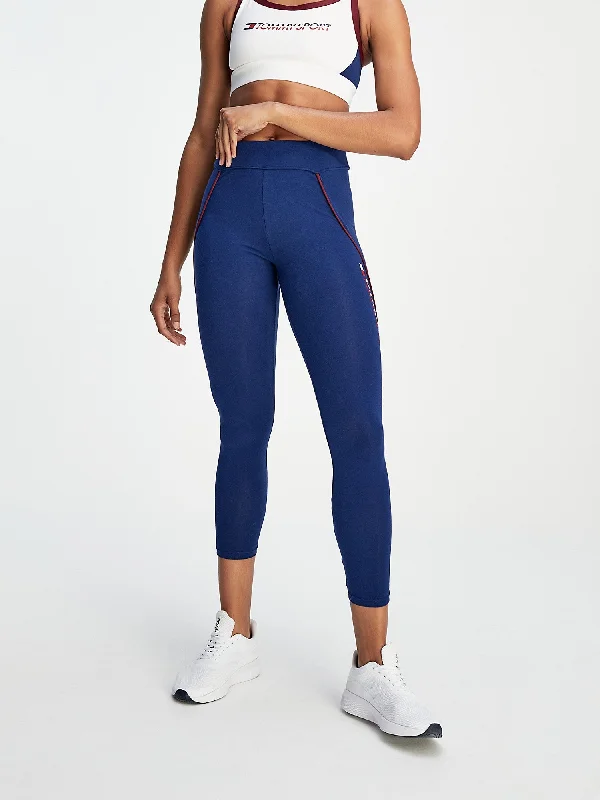TOMMY HILFIGER CROPPED STRETCH COTTON LEGGING Stylish Compression Fit Leggings