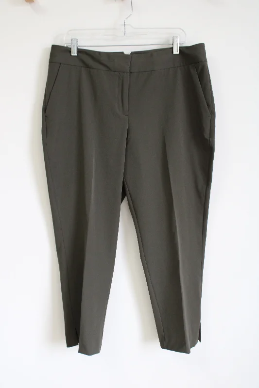 Worthington Olive Green Tapered Trouser Pant | 14 Trousers Cargo Utility