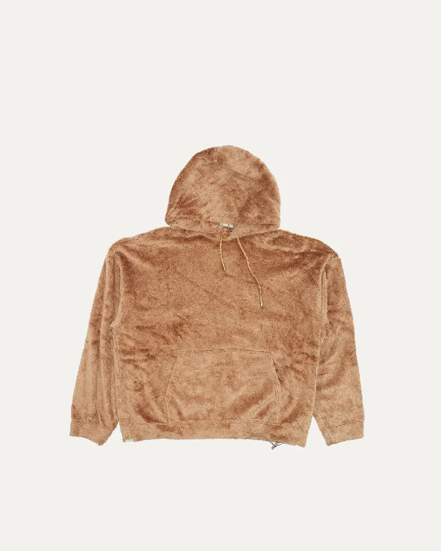 Cotton Faux Fur Hoodie Hoodie with Lining Warm Insulated