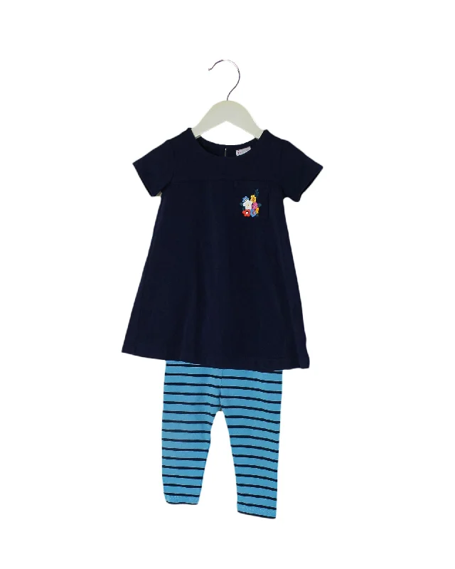 Hanna Andersson Dress and Leggings Set 12-18M Fashionable Solid Color Tights