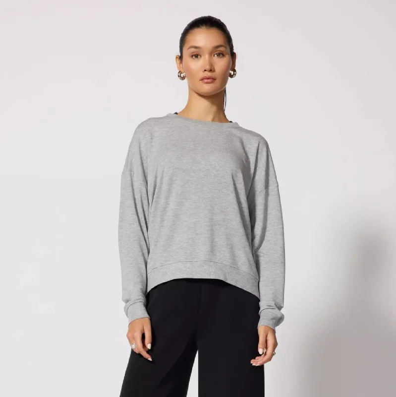 MPG - Serene Modal Fleece Crew Neck Relaxed Pullover Ribbed Crew Neck