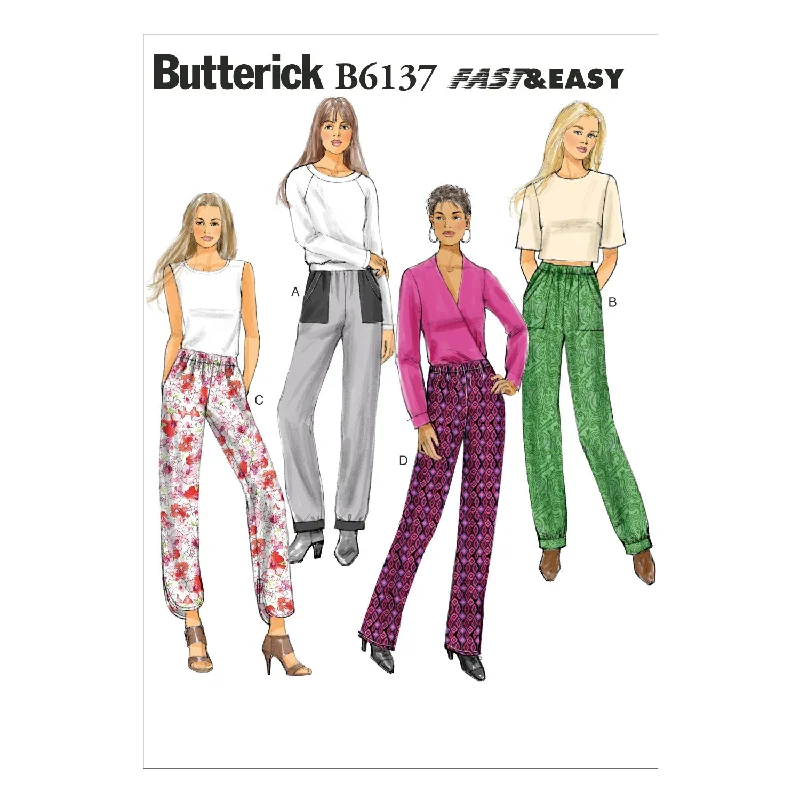 Butterick Trousers B6137 Cropped Trousers Casual Linen