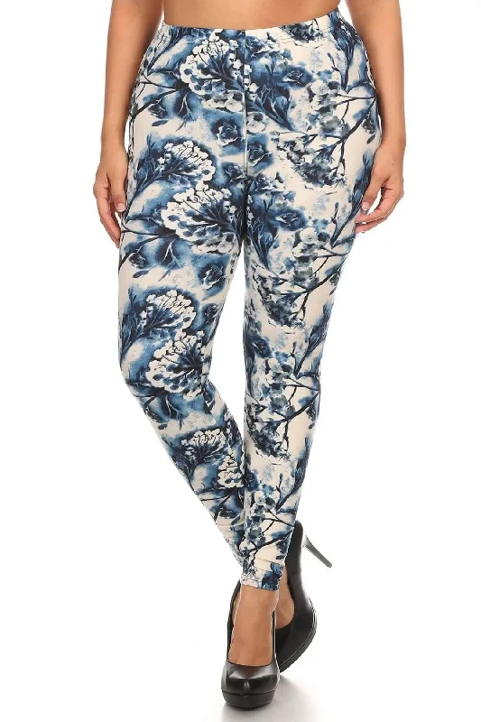 Blue Zone Planet | Nature Lover Floral Print Leggings Stylish Sporty Performance Leggings Blue Zone Planet | Nature Lover Floral Print Leggings Stylish Sporty Performance Leggings