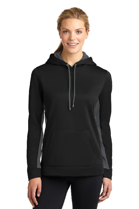 Sport-Tek Ladies Sport-Wick Fleece Colorblock Hooded Pullover. LST235 Hooded Pullover Sweater Sport-Tek Ladies Sport-Wick Fleece Colorblock Hooded Pullover. LST235 Hooded Pullover Sweater