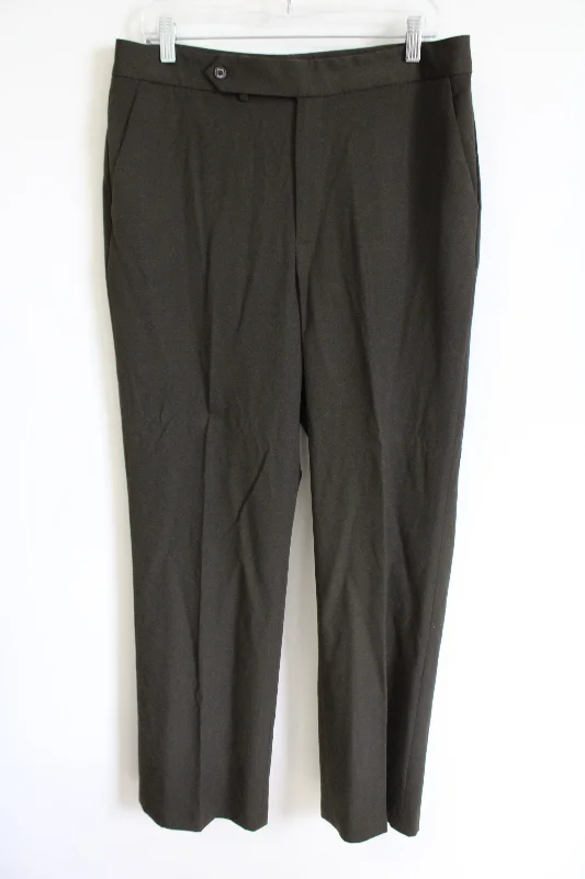 Chaps Dark Olive Green Trouser Pants | 12 Trousers Sale Discount